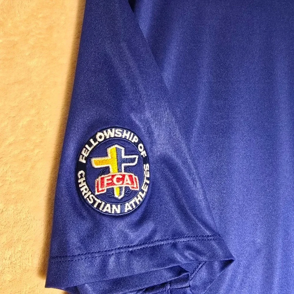 Nike Dri-FIT Men M Blue Ombre The Blarney FCA Fellowship Christian Athletes Polo